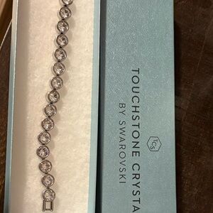 Touchstone Crystal Silver Bracelet with Clear Stones